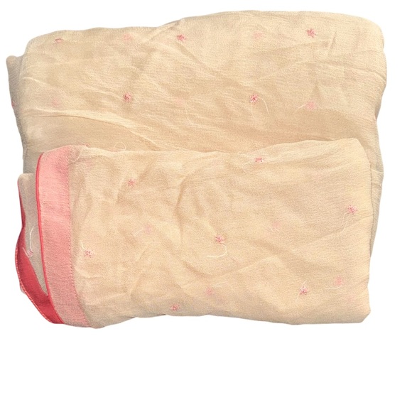 Women's Kurtas 3pcs set Embroidered Pink & Cream Dress with Pants & Dupatta - Picture 11 of 11